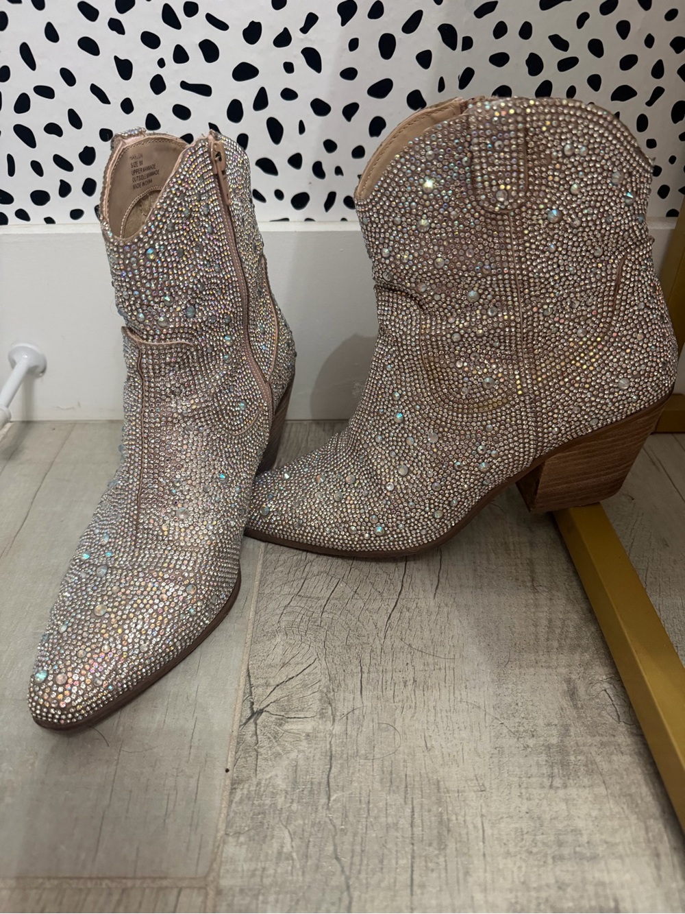 Rhinestone Western Ankle Boots